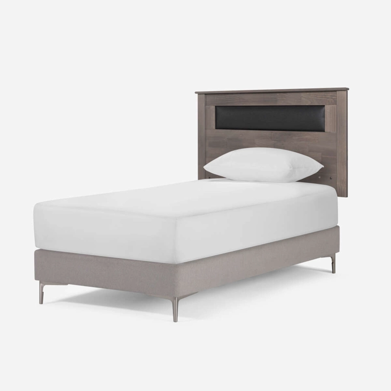 RESPALDO ROSEN FERRARA MADERA-CUERINA GRIS 1,5 PLAZAS - 3