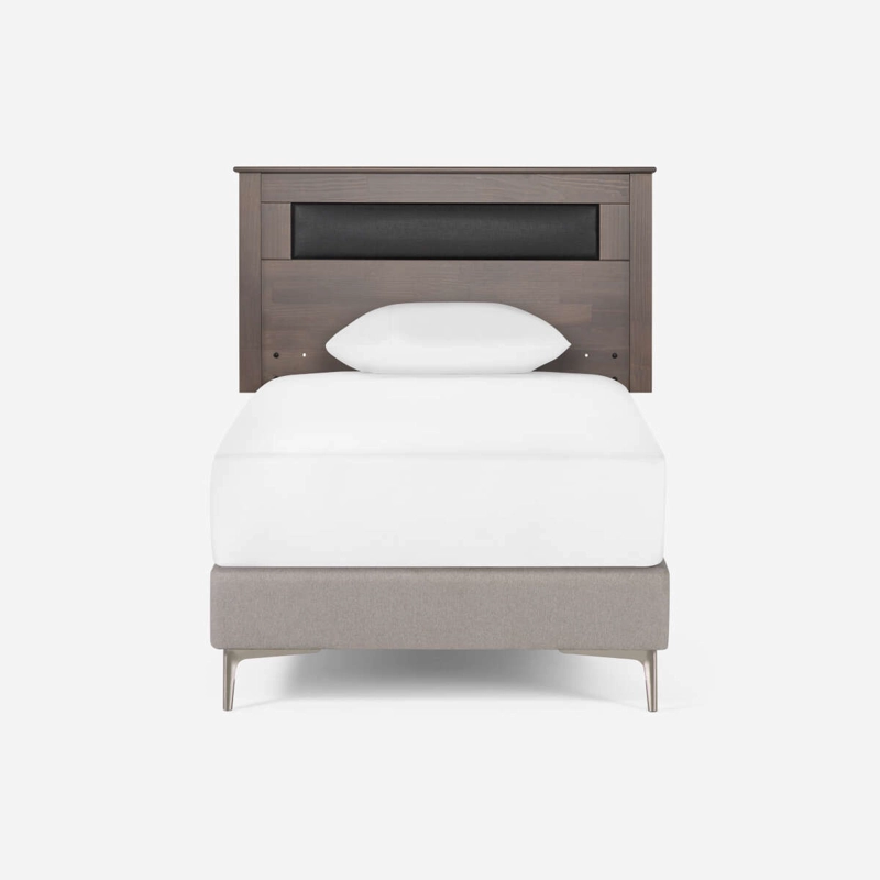 RESPALDO ROSEN FERRARA MADERA-CUERINA GRIS 1,5 PLAZAS - 4