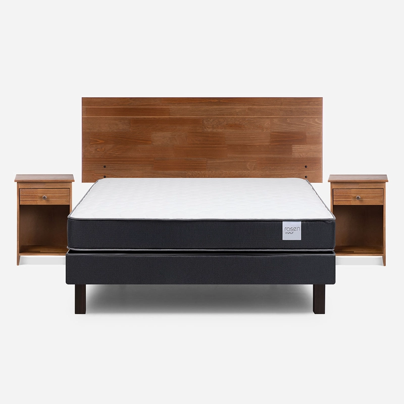 CAMA EUROPEA WAVE 2 PLAZAS 150X190 CM+MUEBLES TABOR CARAMELO - 1