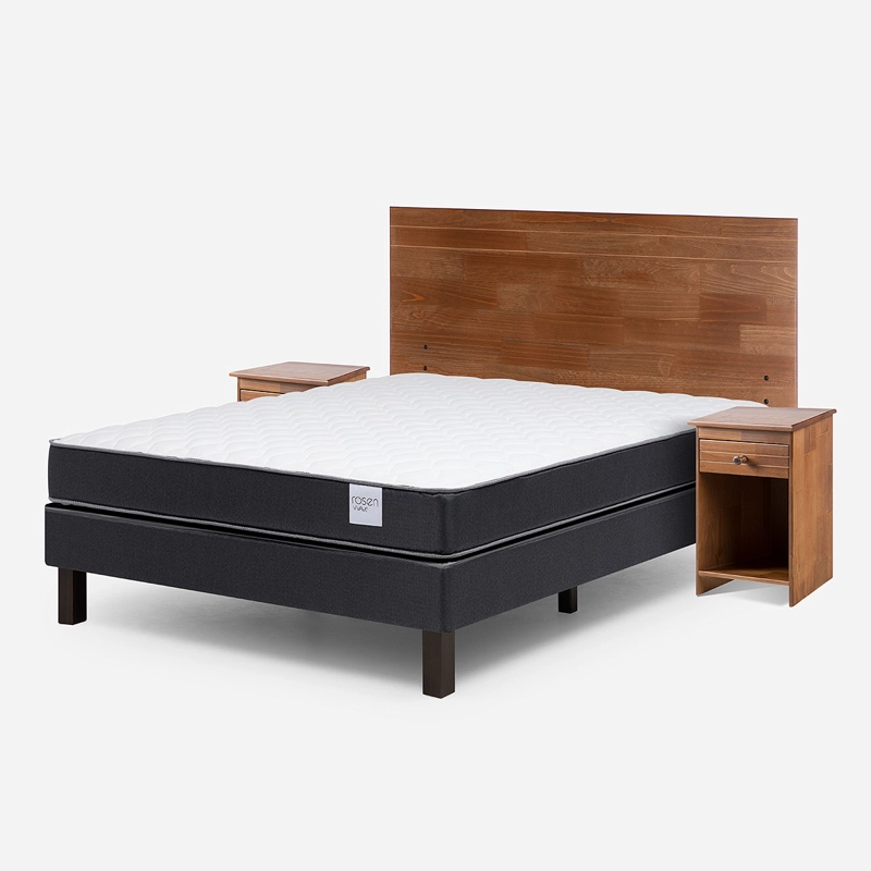 CAMA EUROPEA WAVE 2 PLAZAS 150X190 CM+MUEBLES TABOR CARAMELO - 8
