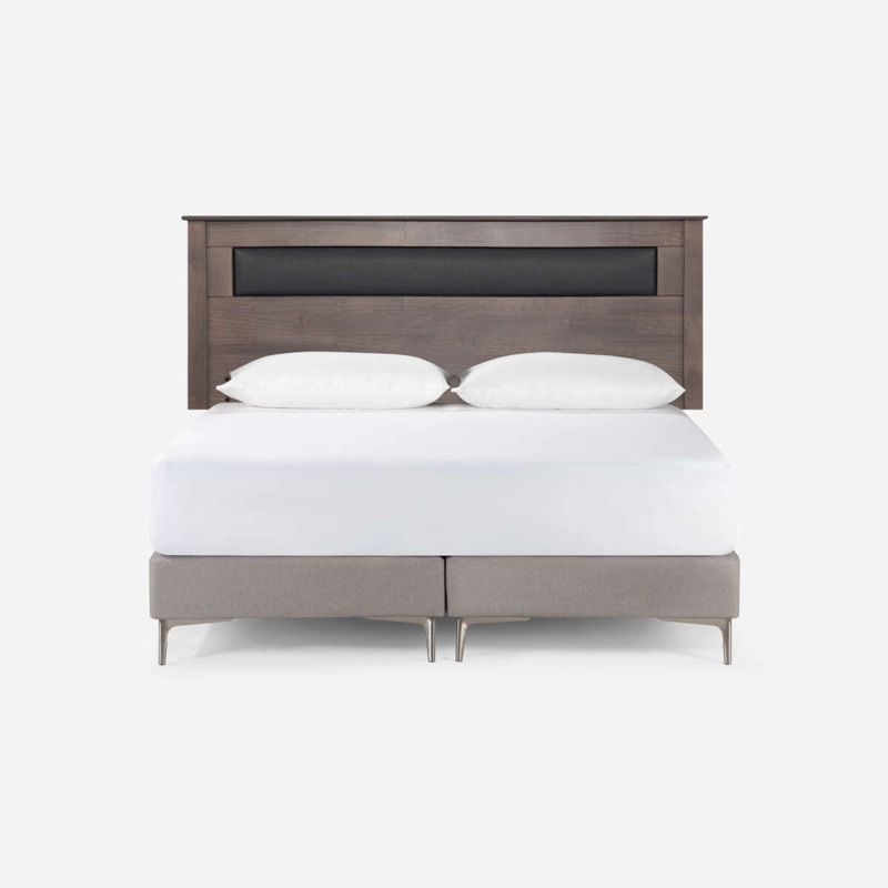 RESPALDO ROSEN FERRARA MADERA-CUERINA GRIS 2 PLAZAS - 4