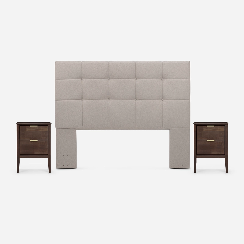 SET RESPALDO ISSEY NIEBLA + VELADORES SOHO ROSEN 2 PLAZAS - 1