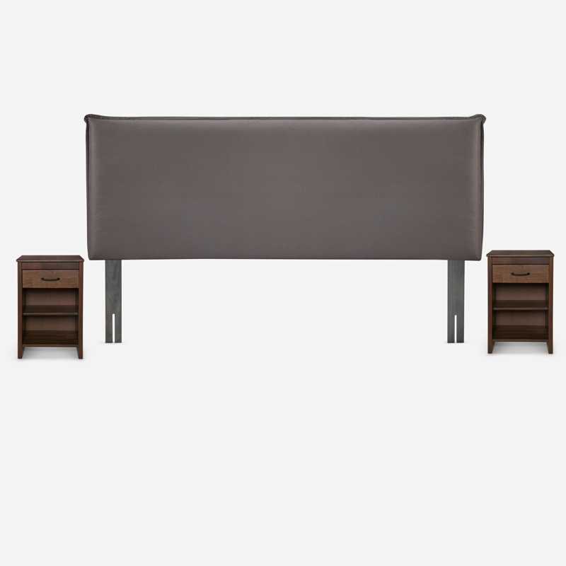 SET RESPALDO + VELADORES ROSEN MAURICE TELA CHOCOLATE KING - 1