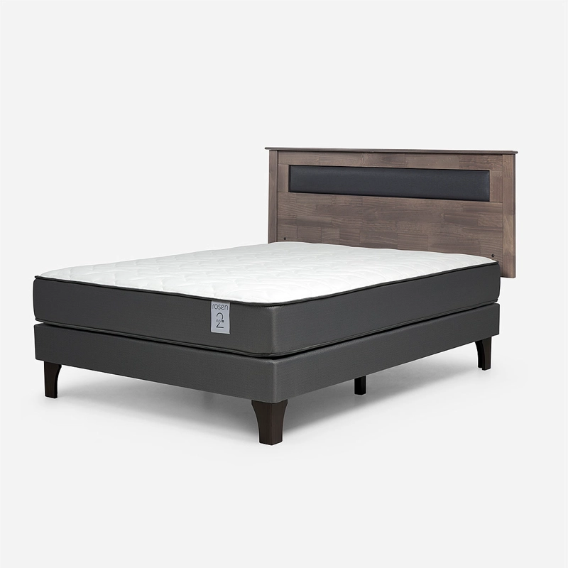 CAMA EUROPEA NEW STYLE 2 PLUS 2 PLAZAS+RESPALDO FERRARA GRIS - 7