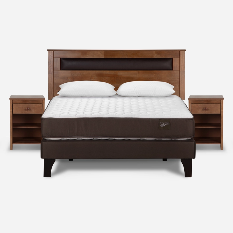 CAMA NEW ERGO T 2 PLAZAS + SET MUEBLES FERRARA + ALMOHADA - 1