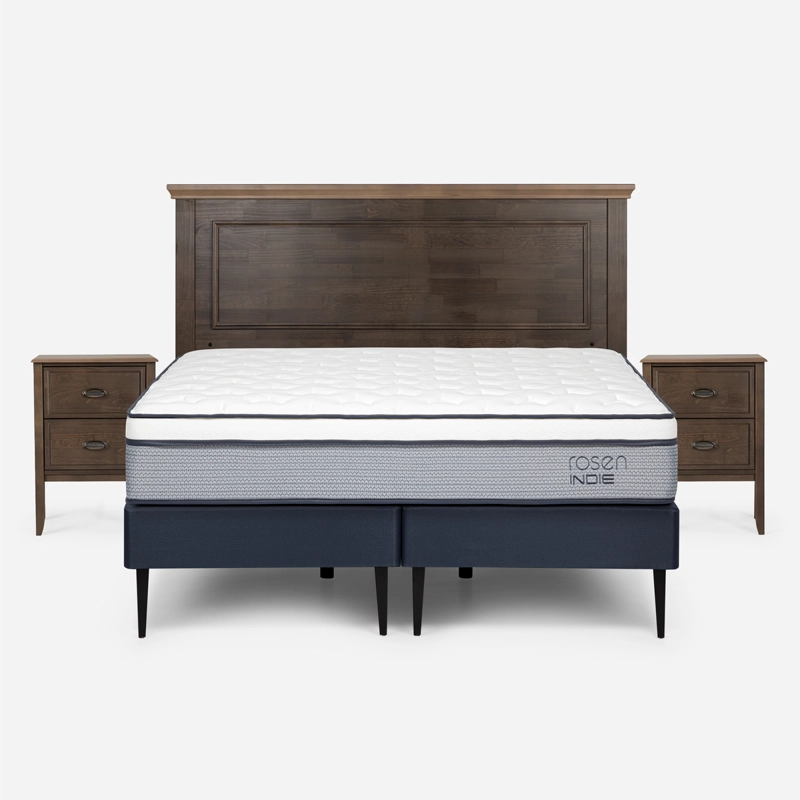 CAMA EUROPEA ROSEN  INDIE 2 PLAZAS BD + MUEBLES ANNA - 1