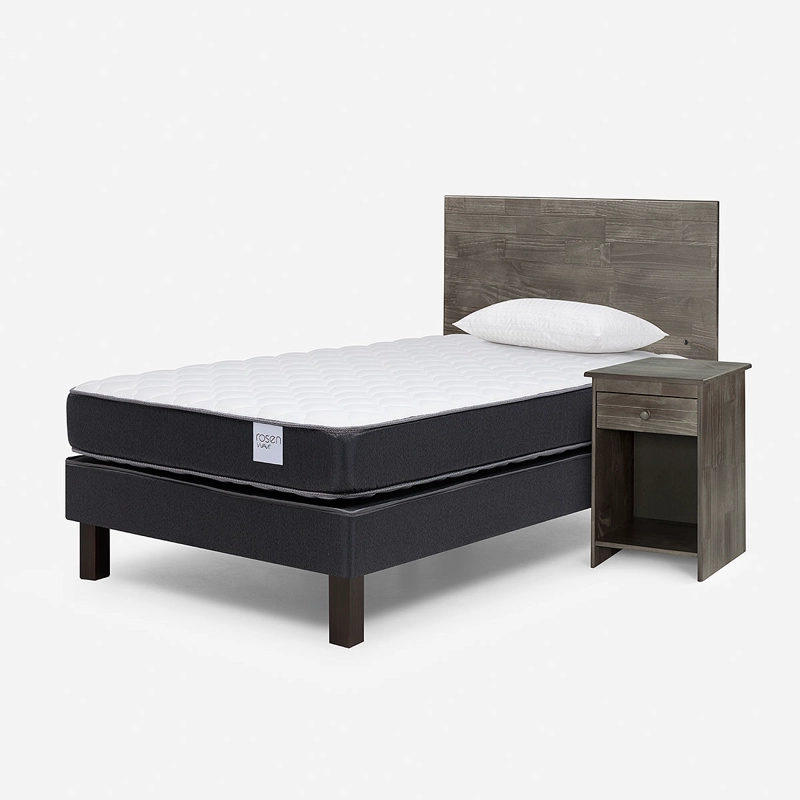 CAMA WAVE 1 PLAZA 0.90X1.90CM + SET MUEBLES TABOR + ALMOHADA - 9