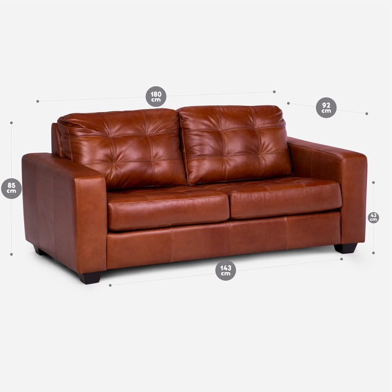 SOFA ROSEN DALI 2 CUERPOS CUERO HUNTER R. BROWN - 9