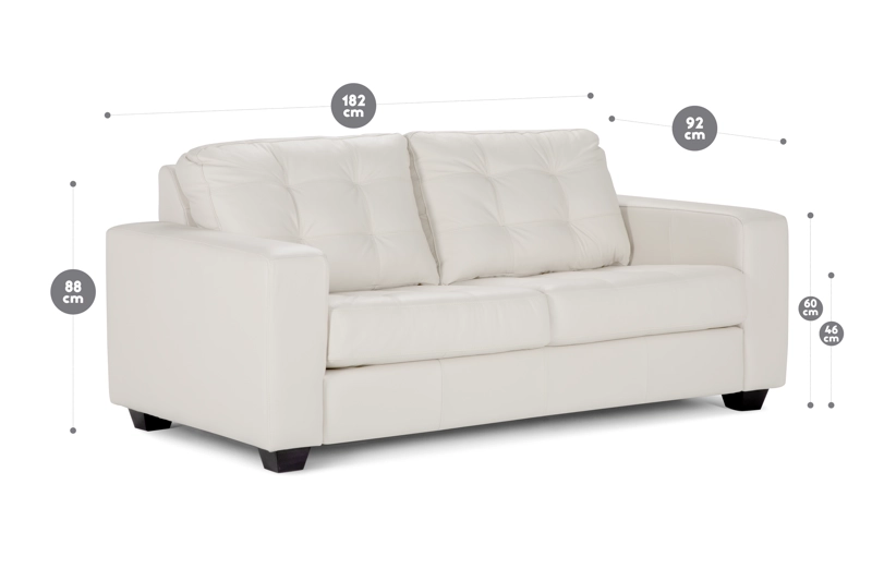 SOFA ROSEN DALI 2 CUERPOS CUERO ICE - 8