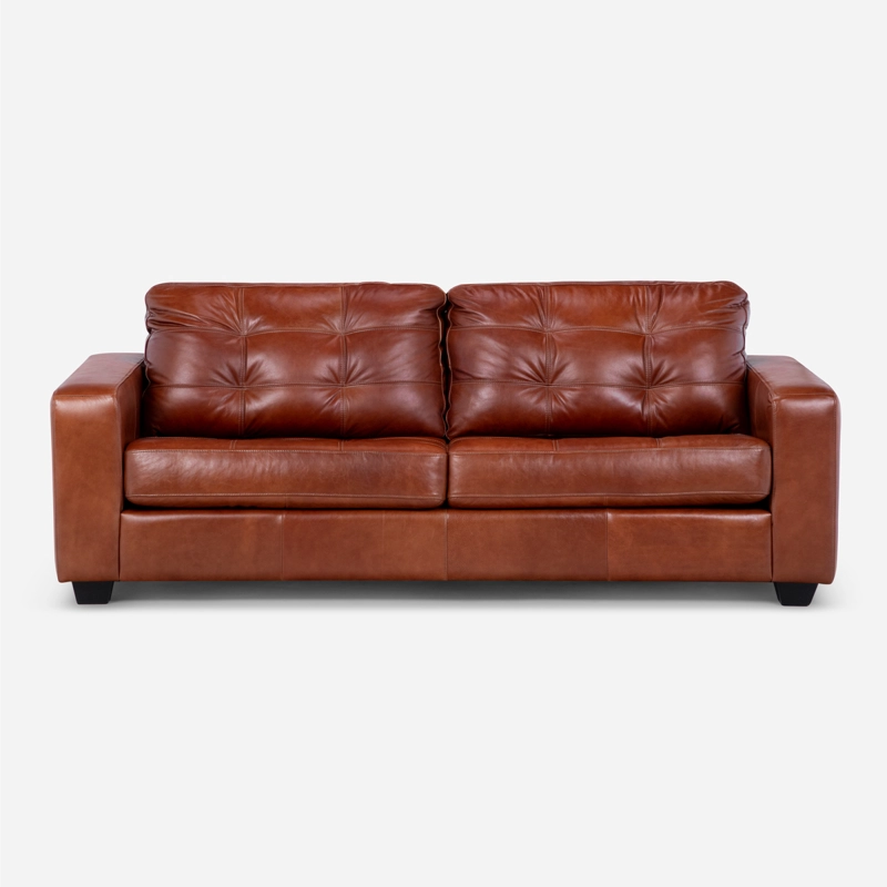 SOFA ROSEN DALI 3 CUERPOS CUERO HUNTER R. BROWN - 1