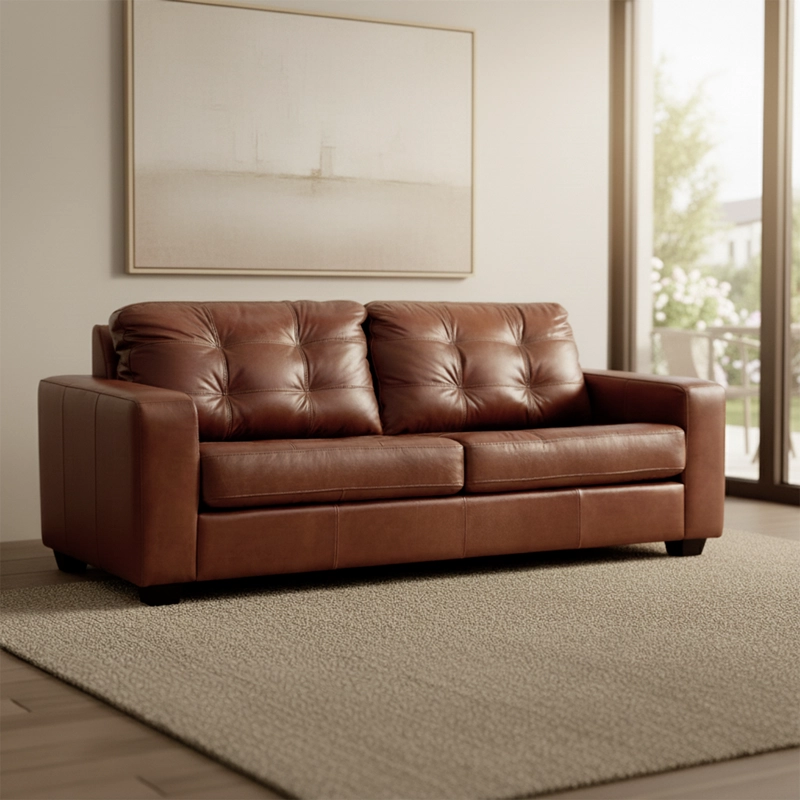 SOFA ROSEN DALI 3 CUERPOS CUERO HUNTER R. BROWN - 2