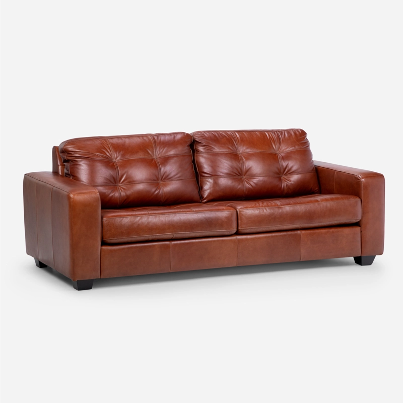 SOFA ROSEN DALI 3 CUERPOS CUERO HUNTER R. BROWN - 3