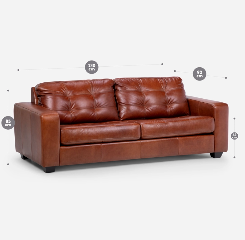SOFA ROSEN DALI 3 CUERPOS CUERO HUNTER R. BROWN - 9