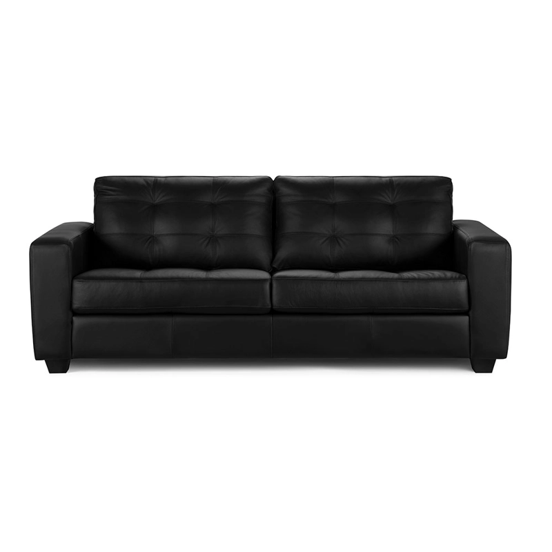 SOFA ROSEN DALI 3 CUERPOS CUERO BLACK - 1