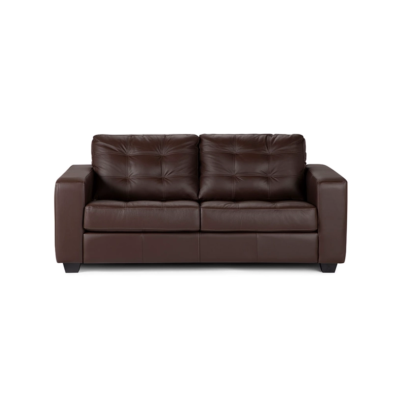 SOFA ROSEN DALI 2 CUERPOS CUERO MARRON - 1
