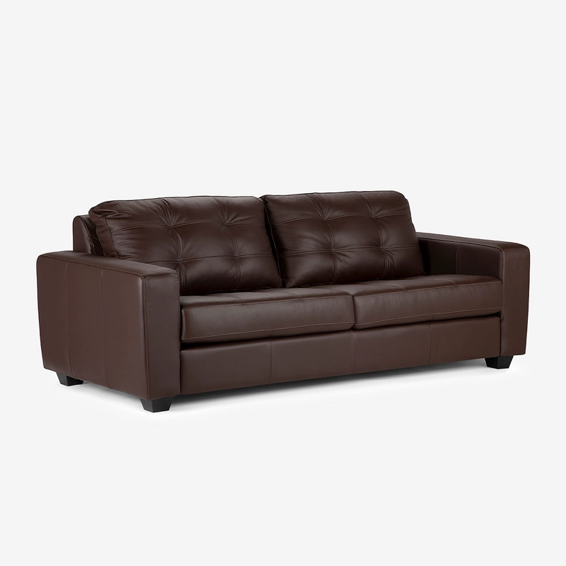 SOFA ROSEN DALI 3 CUERPOS CUERO MARRON - 1