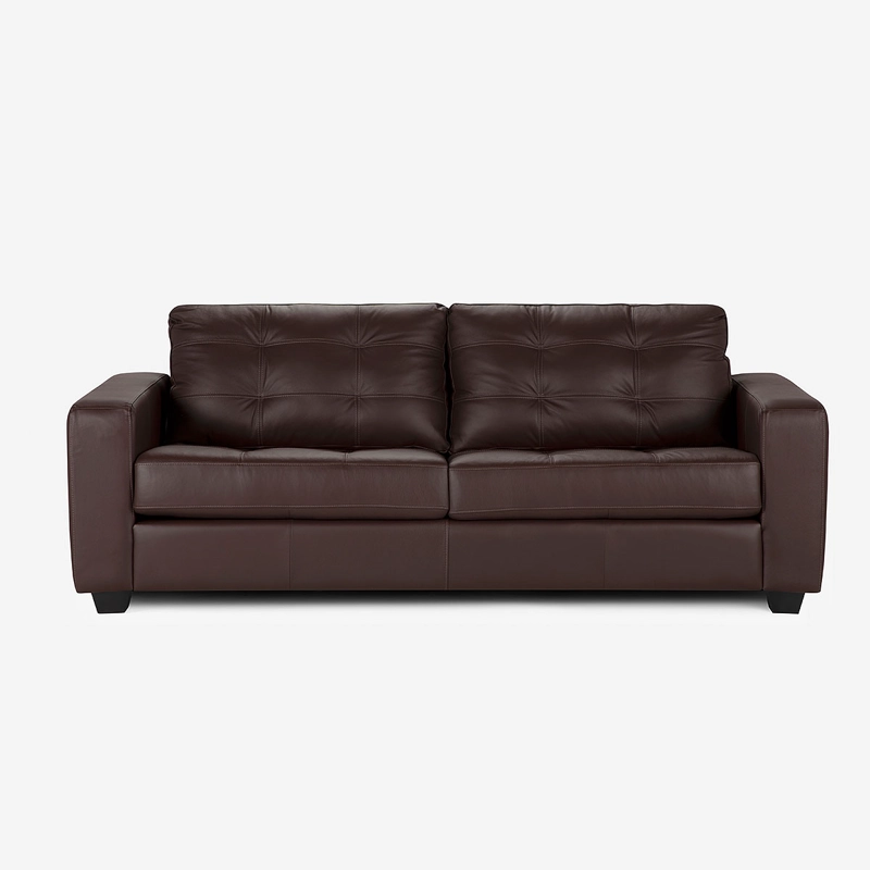 SOFA ROSEN DALI 3 CUERPOS CUERO MARRON - 3