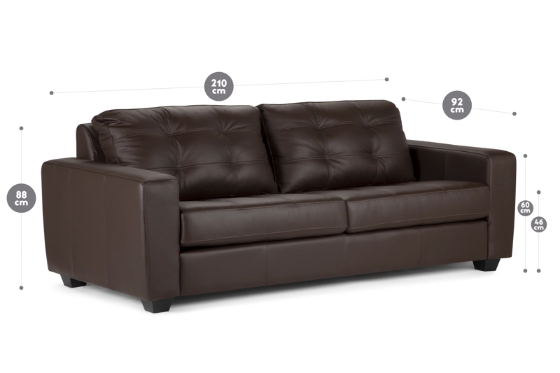 SOFA ROSEN DALI 3 CUERPOS CUERO MARRON - 8