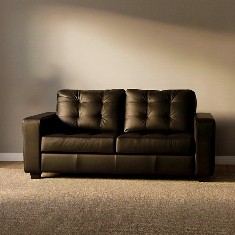 SOFA ROSEN DALI 2 CUERPOS CUERO BLACK - 2
