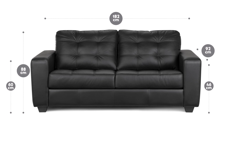 SOFA ROSEN DALI 2 CUERPOS CUERO BLACK - 9