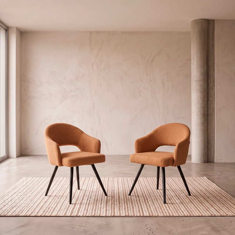 SET 2 POLTRONAS MERLO TELA TOFFEY - 1