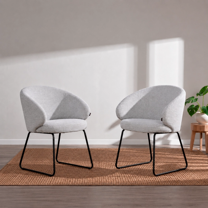 SET 2 POLTRONAS SESMARAIS TELA GRIS - 8