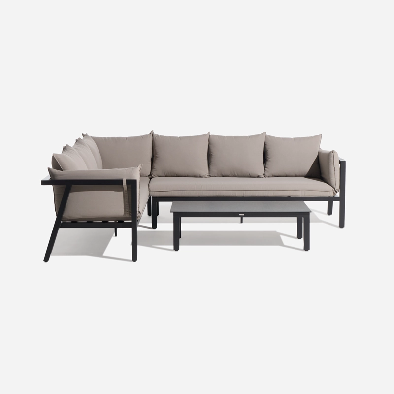SET SECCIONAL TURQUETA DERECHO MESA BAJA TAUPE 3 PIEZAS - 1