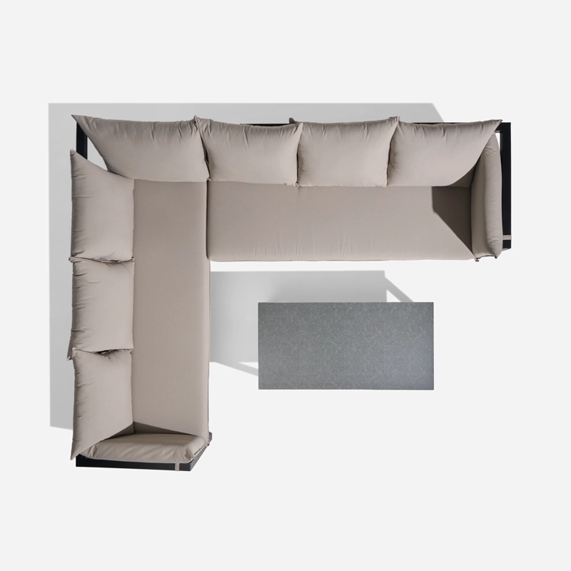 SET SECCIONAL TURQUETA DERECHO MESA BAJA TAUPE 3 PIEZAS - 2
