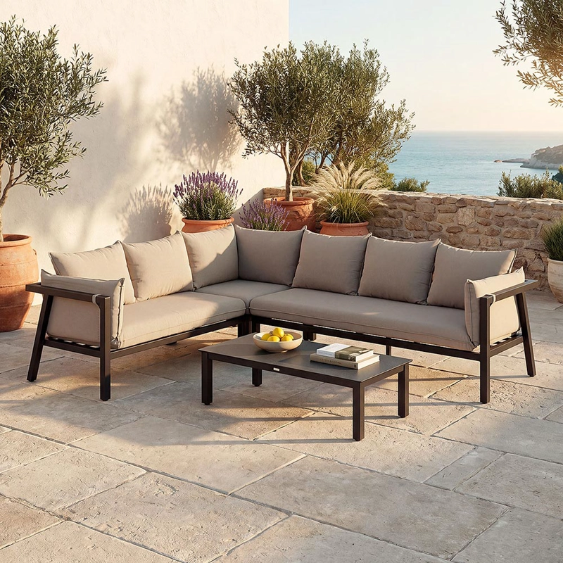SET SECCIONAL TURQUETA DERECHO MESA BAJA TAUPE 3 PIEZAS - 9