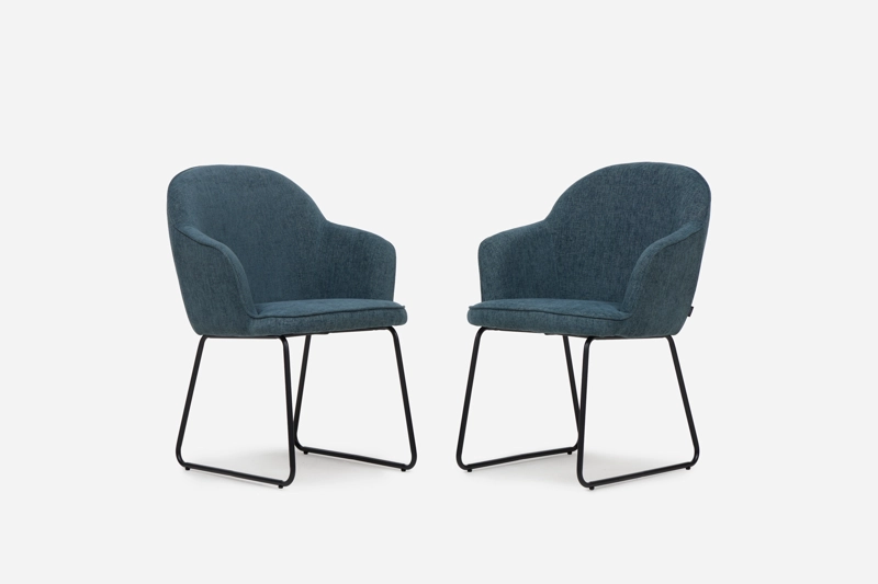 SET 2 POLTRONAS LUZIA TELA DENIM - 1