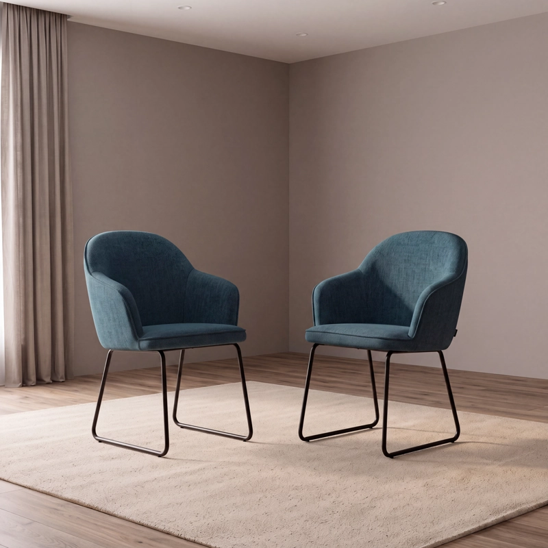 SET 2 POLTRONAS LUZIA TELA DENIM - 8
