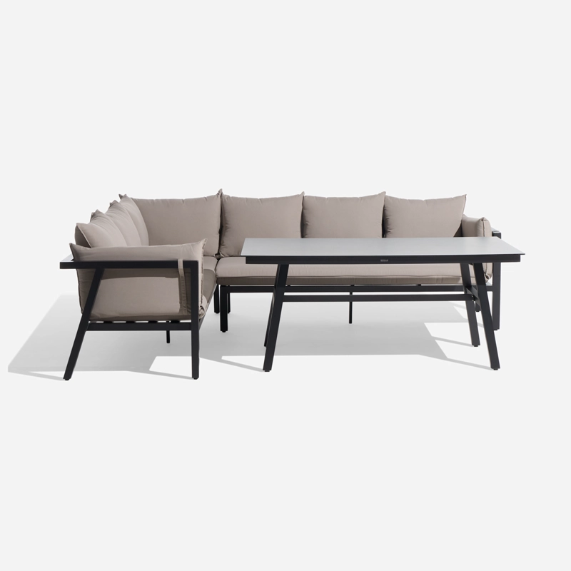 SET SECCIONAL TURQUETA DERECHO MESA ALTA TAUPE 3 PIEZAS - 1