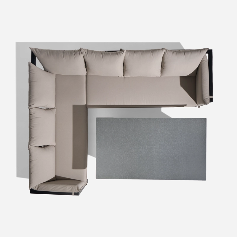 SET SECCIONAL TURQUETA DERECHO MESA ALTA TAUPE 3 PIEZAS - 2