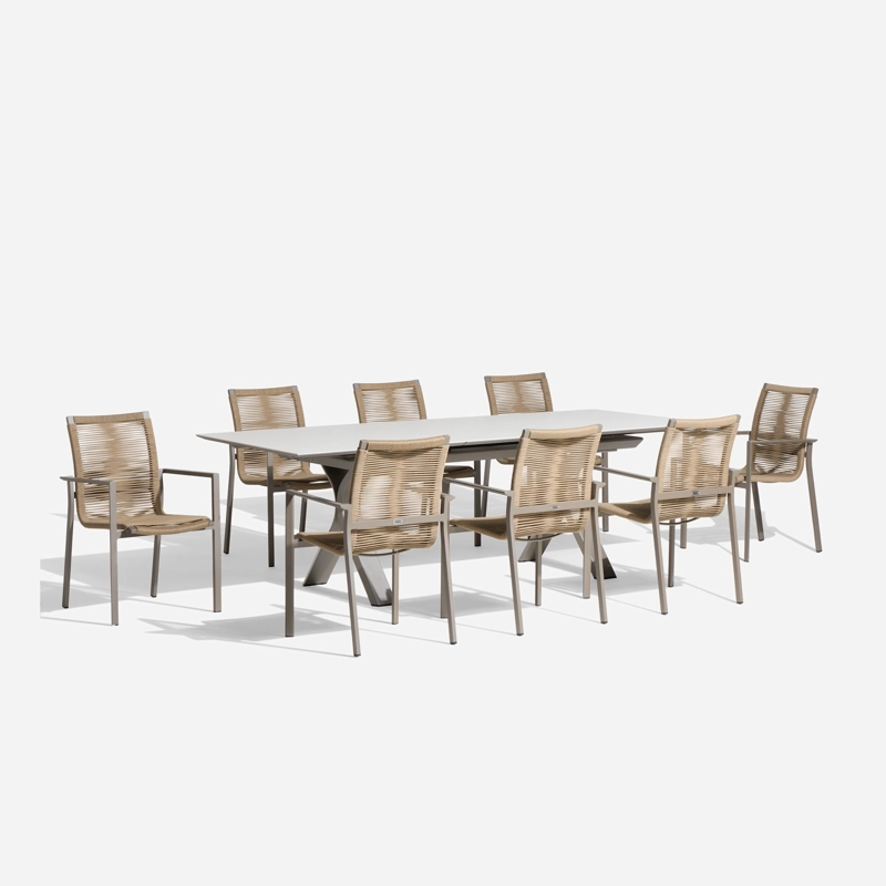 SET COMEDOR ALBIR - TIVAT BEIGE 9 PIEZAS - 1