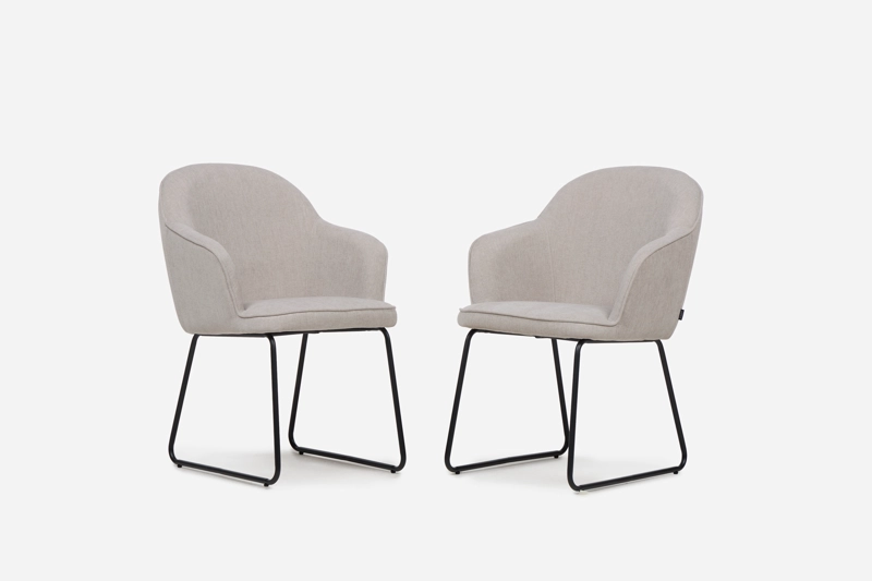 SET 2 POLTRONAS LUZIA TELA GRIS PERLA - 1