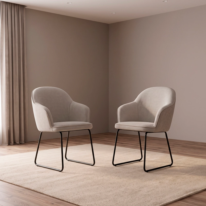 SET 2 POLTRONAS LUZIA TELA GRIS PERLA - 8