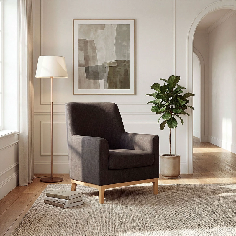 POLTRONA LARSEN TELA CHARCOAL - 9