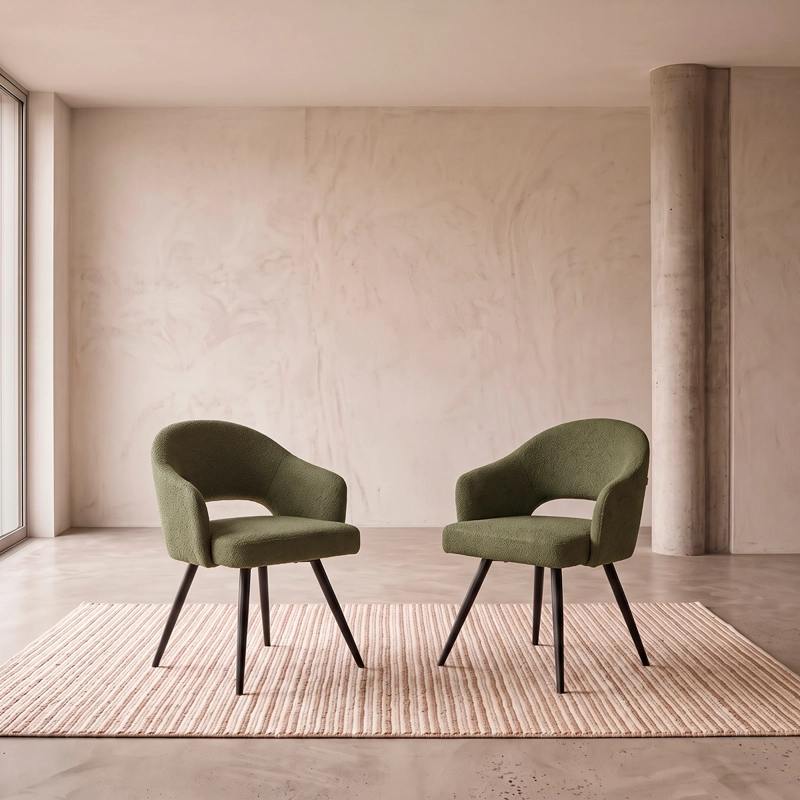 SET 2 POLTRONAS MERLO TELA VERDE - 8