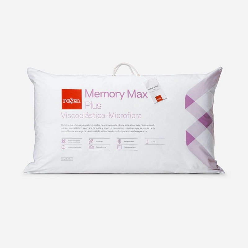 ALMOHADA ROSEN VISCOELÁSTICA MEMORY MAX PLUS KING 90 X 50 CM MICROFIBRA BLANCO - 1