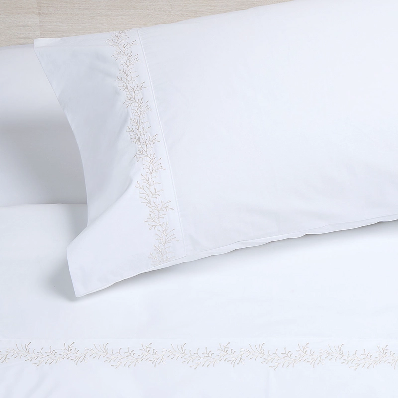 SABANA ROSEN 220 HILOS BORDADA FLORAL BLANCA 1,5 PLAZAS - 3