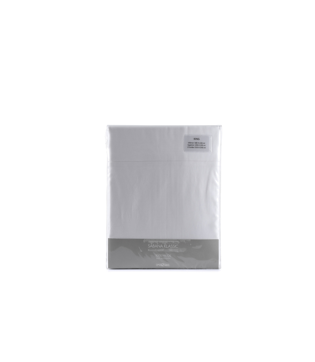 SABANA 1000 HILOS ALGODON LISA AME SUPER KING EN COLOR BLANCO - 4