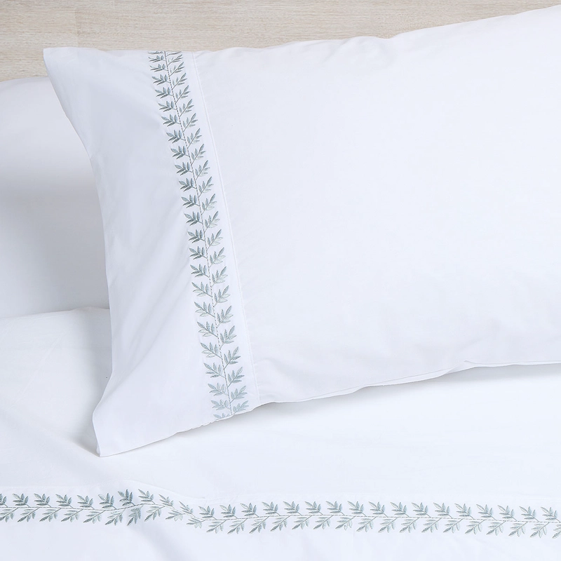SABANA ROSEN 220 HILOS BORDADA HOJA BLANCA 1,5 PLAZAS - 3
