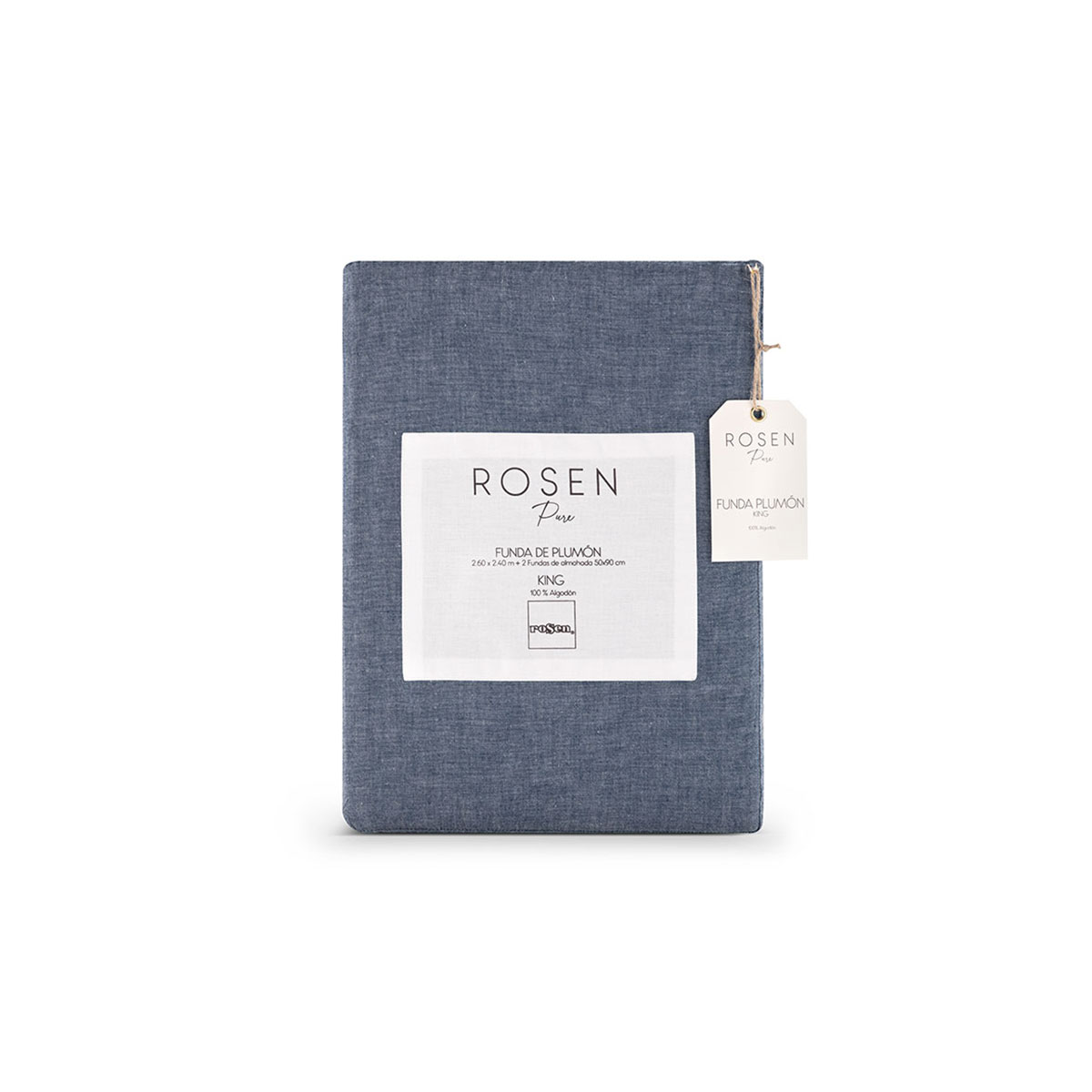 FUNDA PLUMON ROSEN ALGODON PURE NEW LANIN SUPER KING DENIM - 6