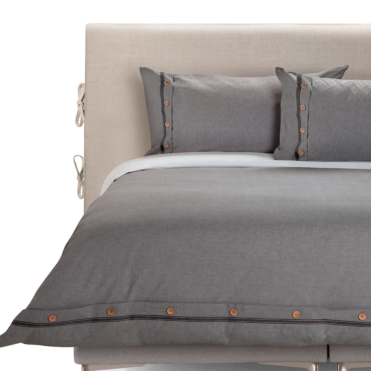 FUNDA PLUMON ROSEN ALGODON PURE NEW LANIN 2 PLAZAS GRIS - 1
