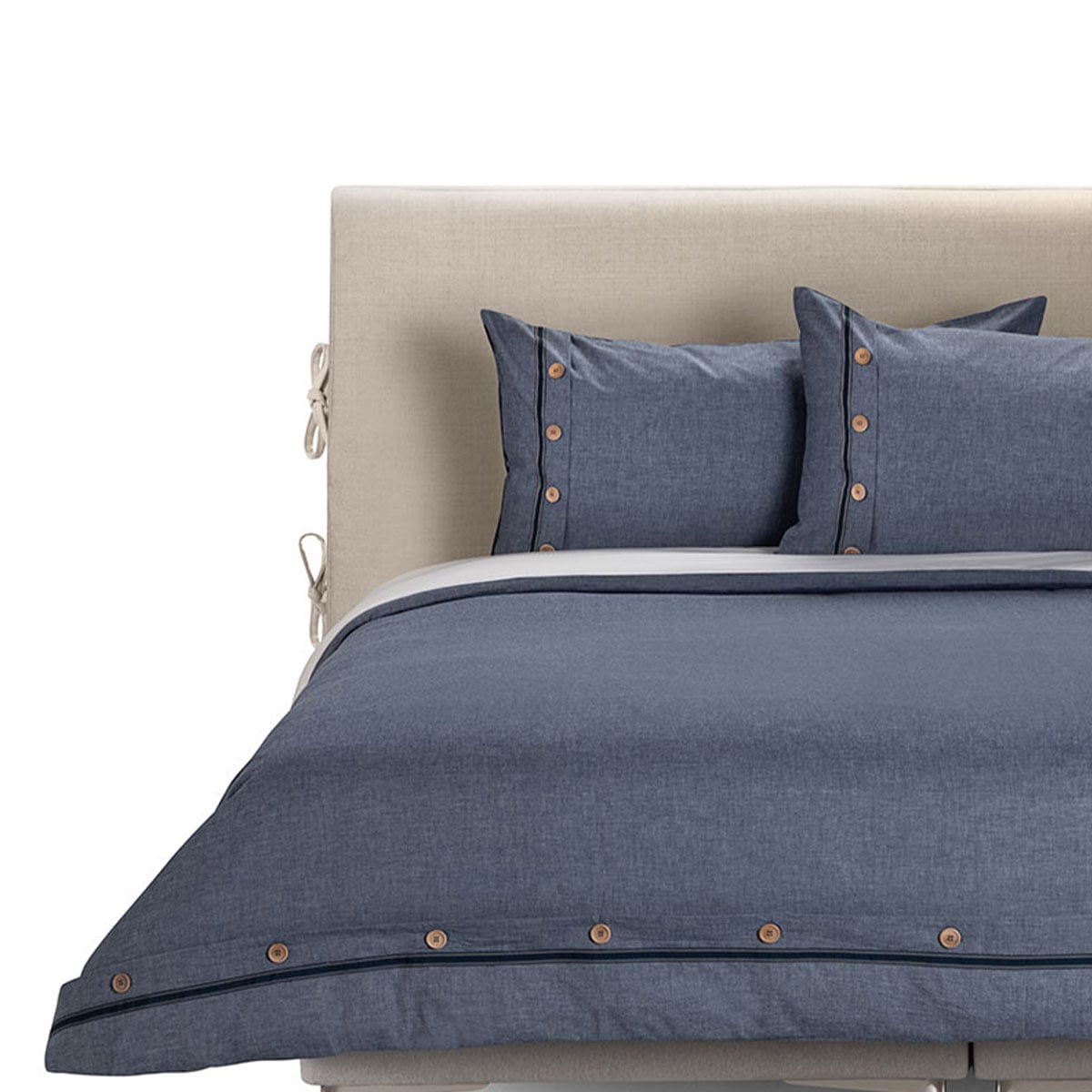 FUNDA PLUMON ROSEN ALGODON PURE NEW LANIN 2 PLAZAS DENIM - 1