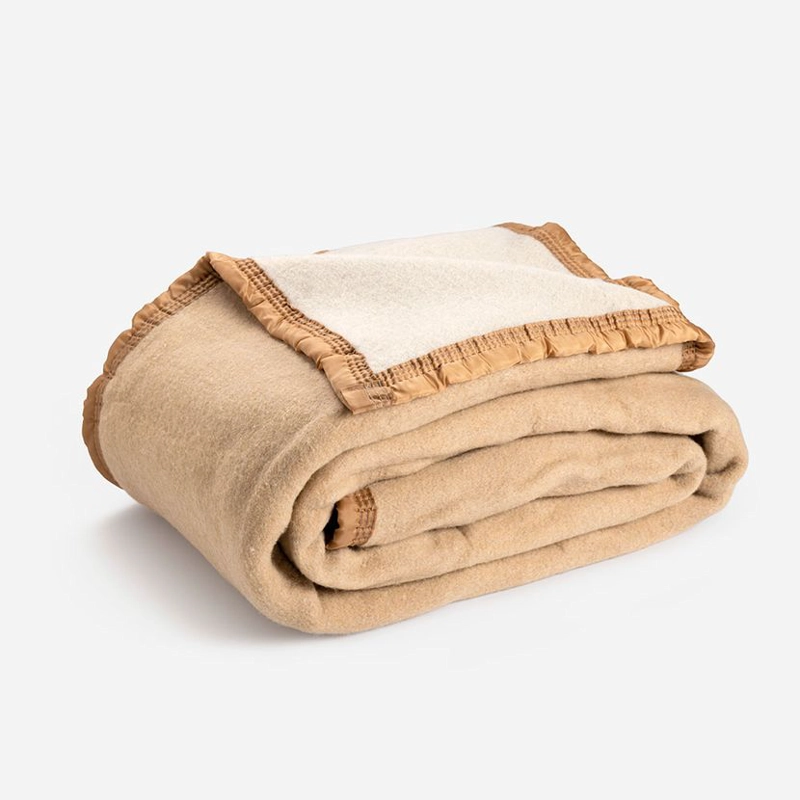 FRAZADA ROSEN 1.5 PLAZAS 210 X 160 CM LANA BEIGE - 1