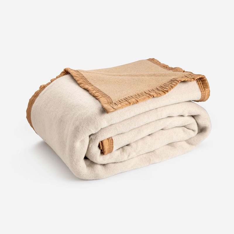 FRAZADA ROSEN 1.5 PLAZAS 210 X 160 CM LANA BEIGE - 2