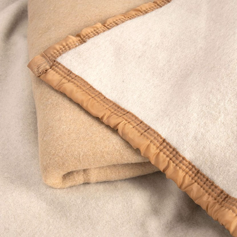FRAZADA ROSEN 1.5 PLAZAS 210 X 160 CM LANA BEIGE - 3