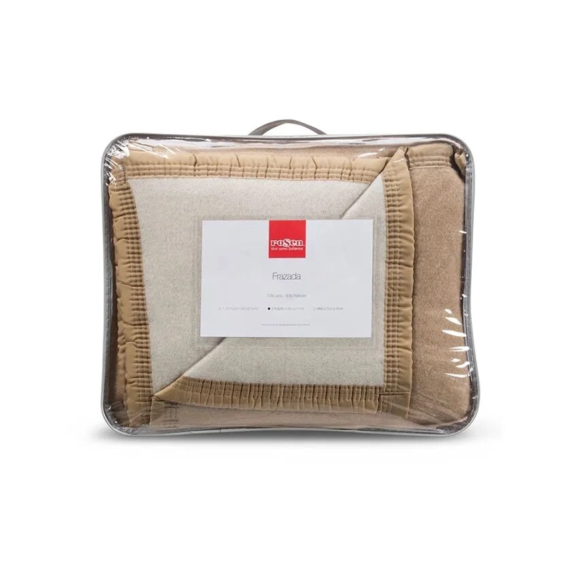 FRAZADA LANA ROSEN BEIGE 2 PLAZAS - 3
