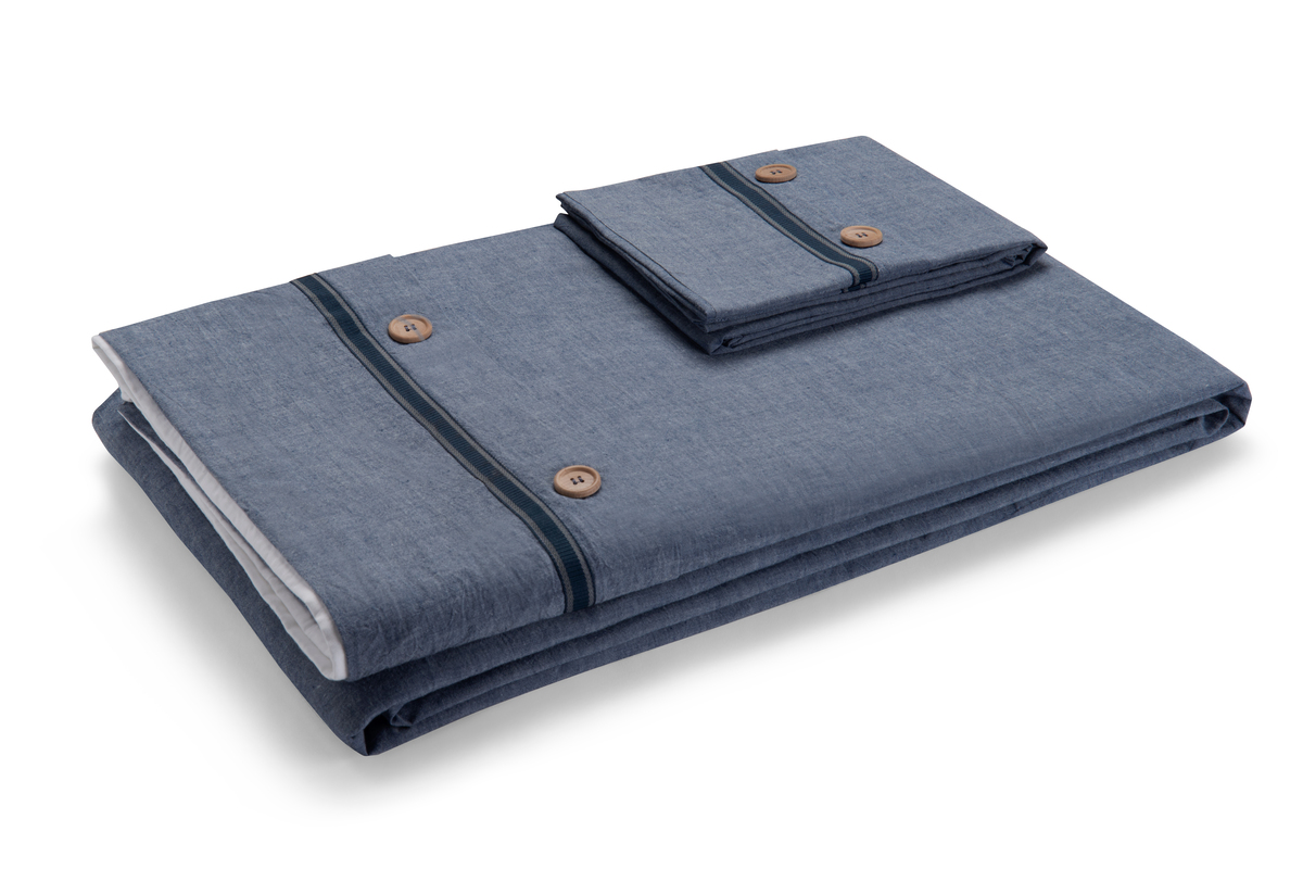 FUNDA PLUMON ROSEN ALGODON PURE NEW LANIN 1,5 PLAZAS DENIM - 4